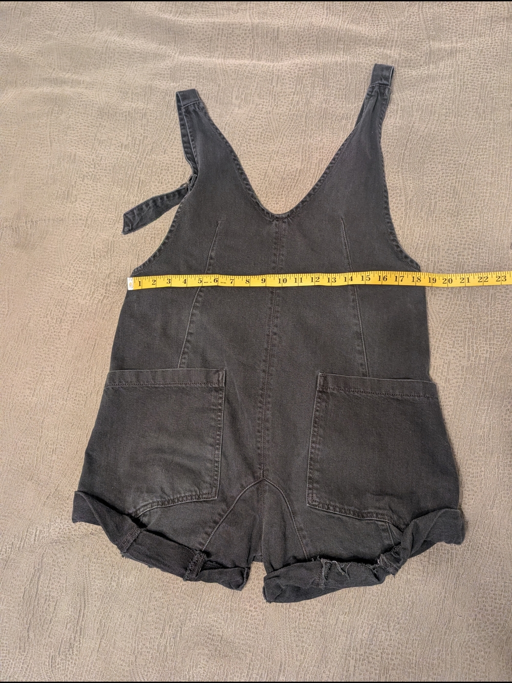Free People High Roller Shortall Black Denim Overall Romper We The Free, XS - Picture 6 of 10